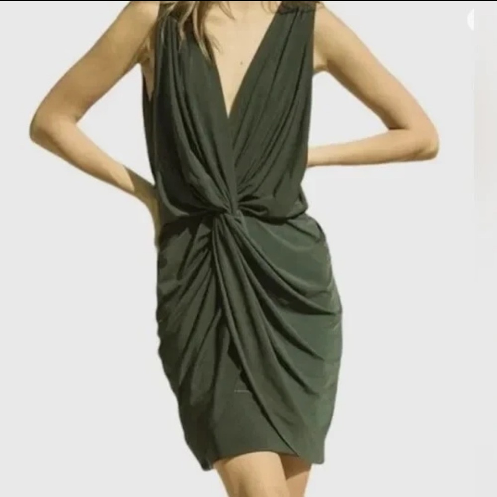 Misa Los Angeles Leza Green Jersey Stretch Dress Women’s Medium